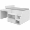 Lit mezzanine avec bureau et rangement intégré 90 x 190 cm blanc