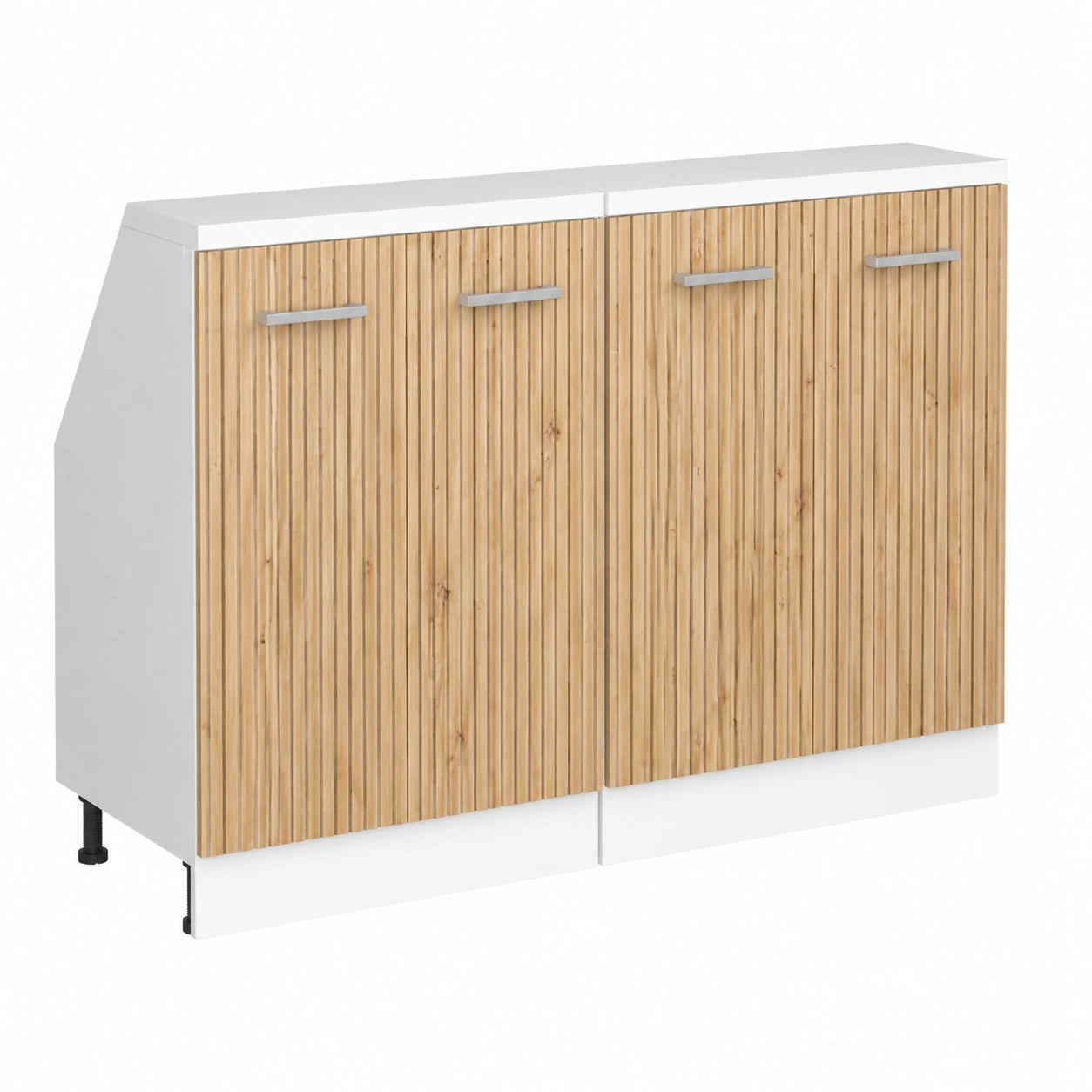 Ensembles de Meubles de Rangement sous Pente Chêne/Blanc, Lot de 2, Optimisé pour Espaces Mansardés