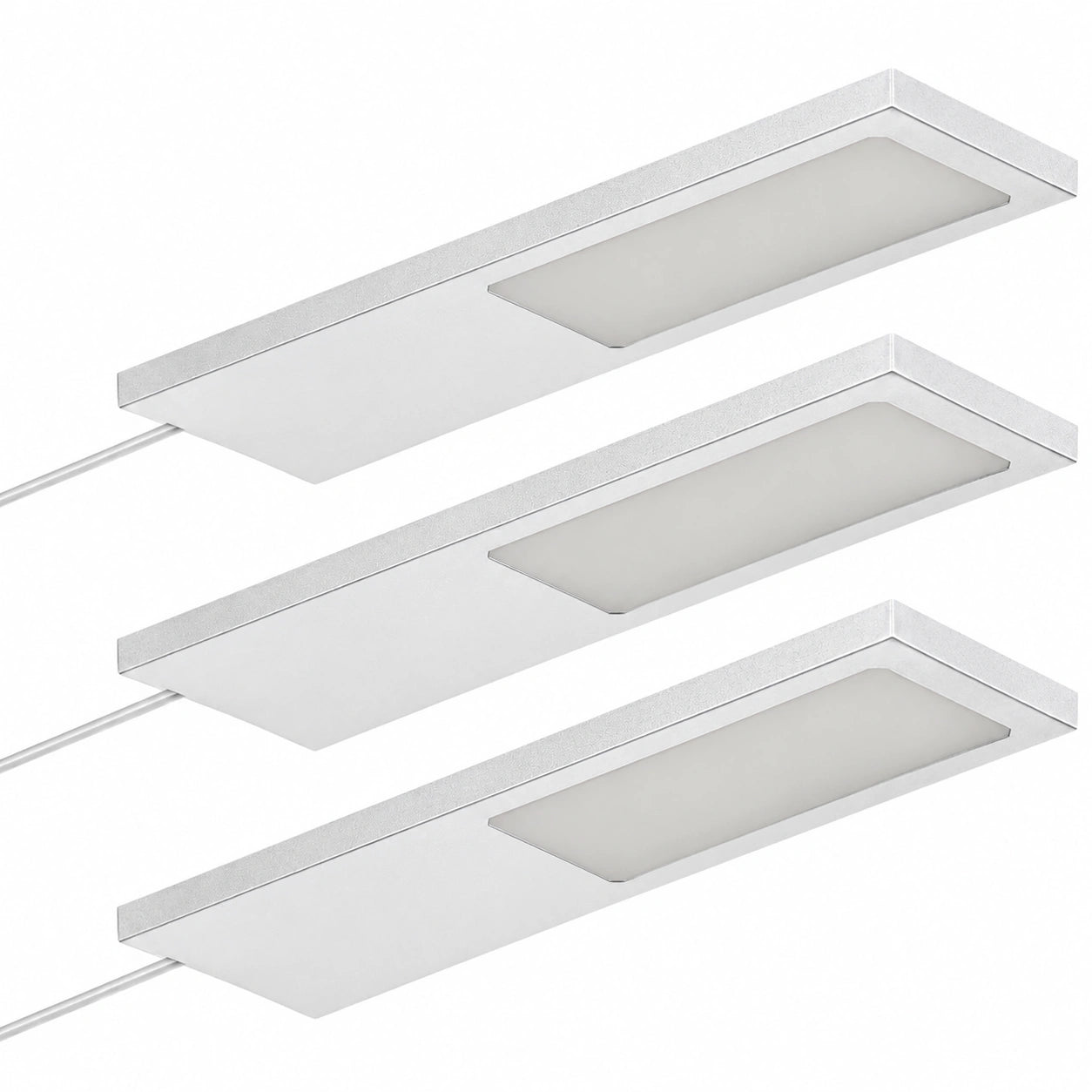 Ensemble de 3 éclairages LED de meuble sans capteur, lumière blanc chaud 2700K