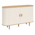 Buffet 140 cm 2 Portes Effet Bois et Beige