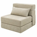 Canapé-lit convertible pour petits espaces, 70 x 190 cm, avec coussin et housse amovible, beige