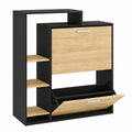 Armoire à Chaussures Moderne avec Tiroirs Rabattables et Étagères Réglables