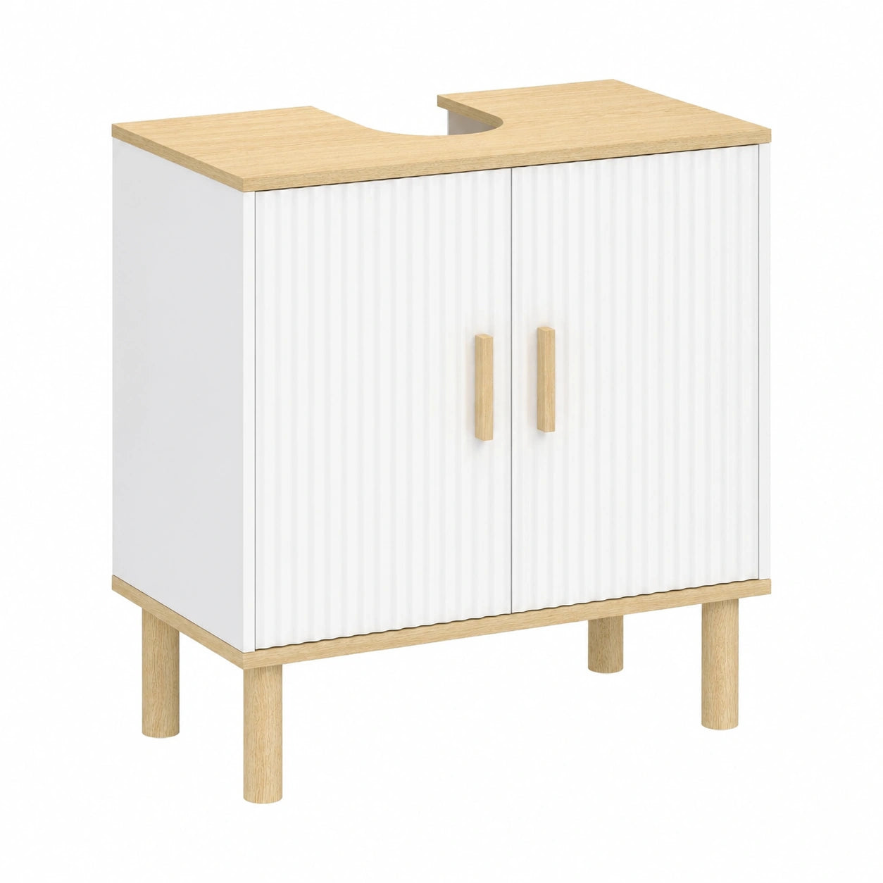 Armoire de salle de bain avec étagère réglable et portes
