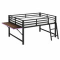 Lit Mezzanine Métallique avec Bureau Intégré et Éclairage LED Télécommandé