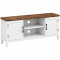 Meuble TV Rustique 140 cm avec Compartiments et Portes
