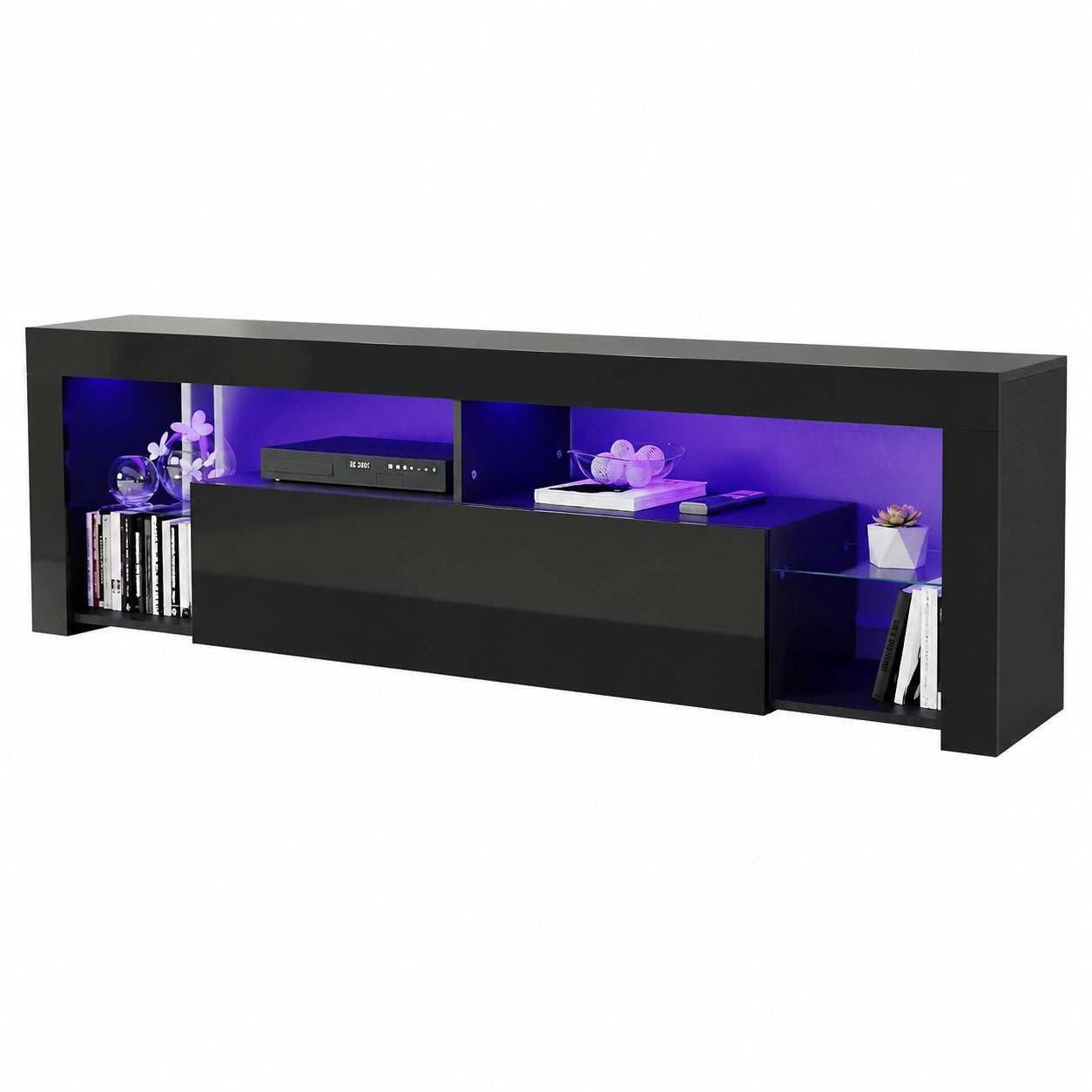 Meuble TV LED avec Éclairage RGB et Capacité de Charge 40 kg