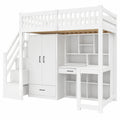 Lit mezzanine enfant avec rangement et bureau