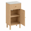Armoire de Rangement Salle de Bain avec Effet Marbre et Étagère Ajustable