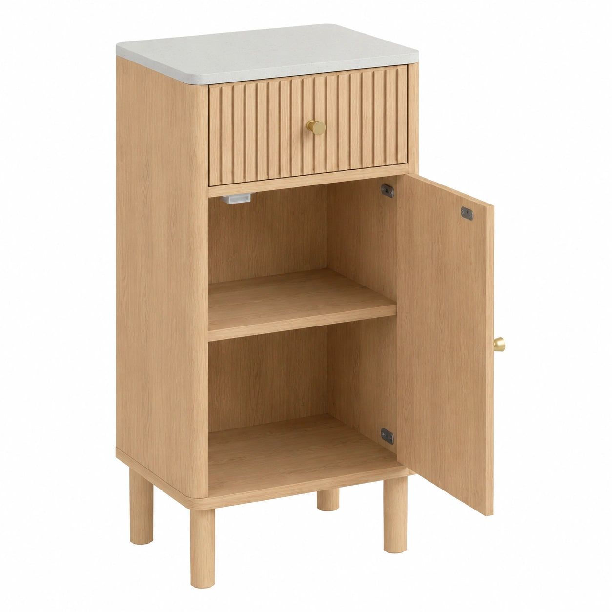 Armoire de Rangement Salle de Bain avec Effet Marbre et Étagère Ajustable