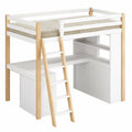 Lit Enfant Mezzanine avec Bureau et Rangement, 90x200 cm