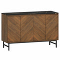 Meuble TV 120 cm avec Plateau Effet Marbre et Étagères Réglables