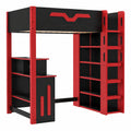 Lit mezzanine multifonctionnel avec bureau et rangement intégré pour enfants
