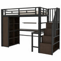 Lit mezzanine avec bureau et rangements intégrés pour chambre