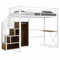 Lit mezzanine 140x200 cm avec bureau et rangement pour enfants