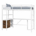 Lit mezzanine multifonctionnel avec éclairage LED et espace de rangement intégré
