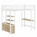 Lit mezzanine 90x200 cm avec espace de rangement et bureau intégré