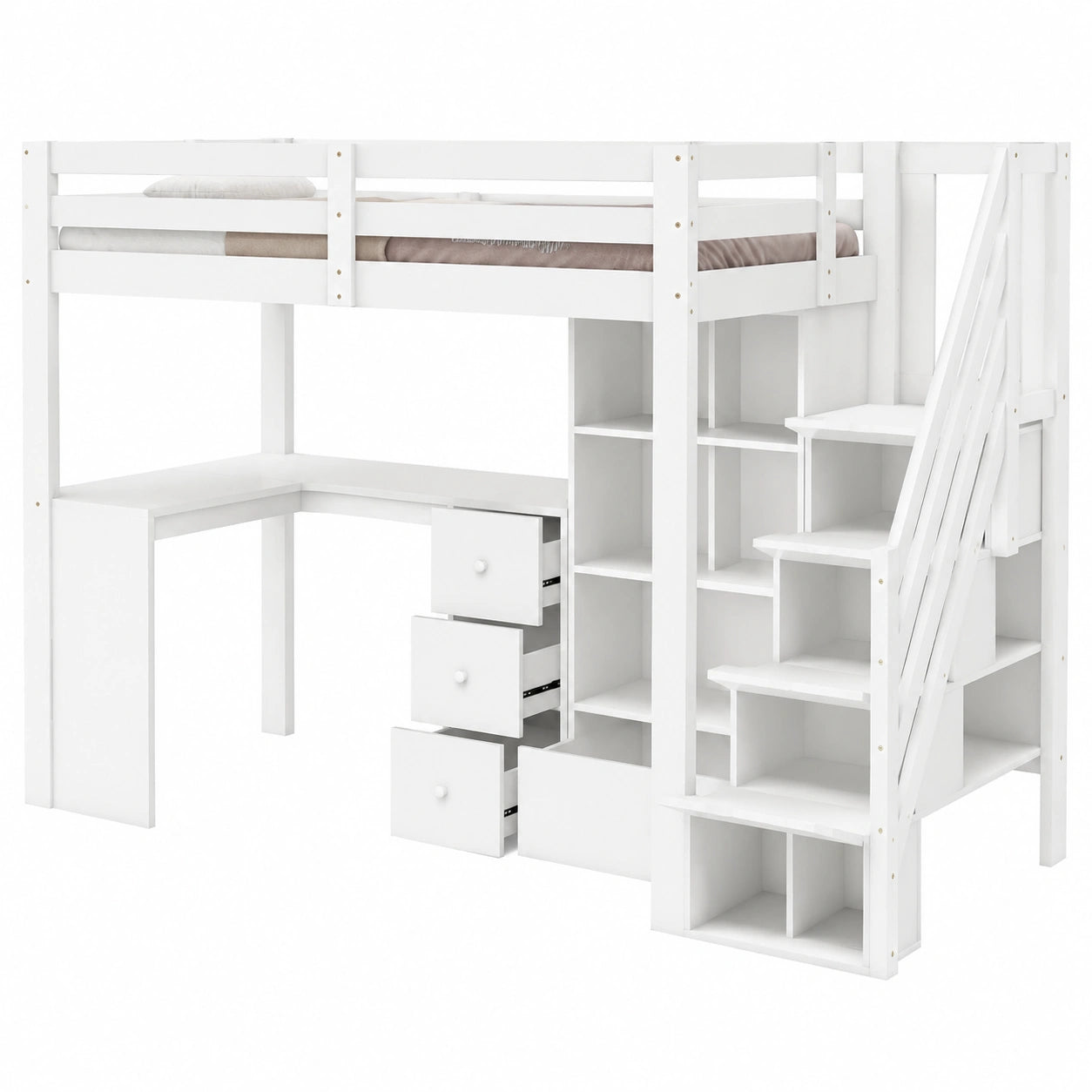 Lit mezzanine pour enfant avec bureau et rangement