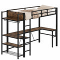 Lit mezzanine avec bureau intégré, étagères et rangements multifonctionnels pour adolescents