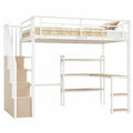 Lit mezzanine avec bureau intégré et rangements