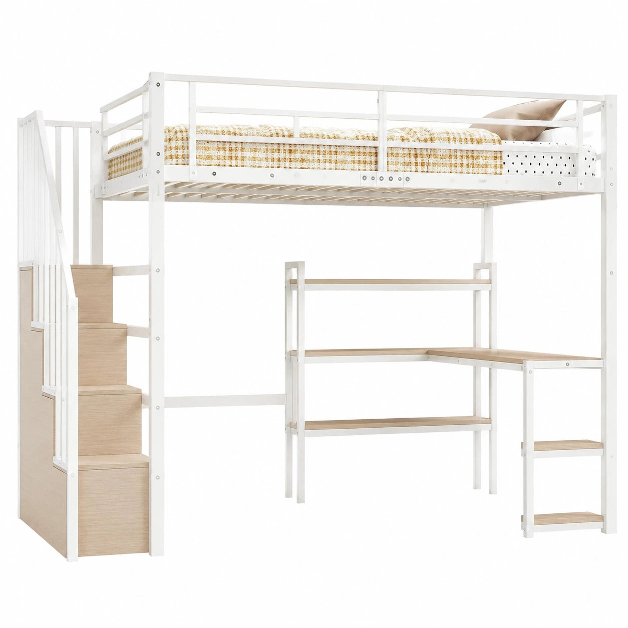 Lit mezzanine avec bureau intégré et rangements