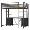 Lit mezzanine 90x200 avec bureau intégré et rangements pratiques