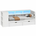 Lit Multifonctionnel 90x200 cm avec Bureau et Rangement Intégré