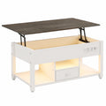 Table Basse Multifonctionnelle avec LED et Rangement Caché